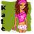 Pixelated static image of a female figure in pink attire against green background with vertical text 'Katte' on left.