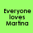 Four display the text 'Everyone loves Martina' with varying pink background overlays on a green background
