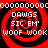Four identical red and black spiral patterns with white text reading 'DAWGS SIC EM' and 'WOOF WOOK' arranged in a on a black background