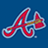 Red and white stylized letter A with blue outline on solid dark blue background, rendered in pixelated style.