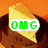 A four- of cheese-themed images with text overlays: top-left shows a cheese slice on a brown surface with green 'OMG' text, top-right a cheese slice with purple 'its' text, bottom-left displays macaroni with blue 'CHEESE!!!' text, and bottom-right is a solid gray