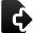 Black and white pixelated icon featuring a right-pointing arrow with a curved tail on a gradient background.