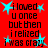 Red background with black text reading 'i loved u once but then i relized i was crazy' and cyan stars, repeated in a pattern