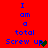 Blue pixelated text on red background reads 'I am a total Screw up' with two distinct heart symbols replacing the final 'p'.