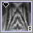 Black-and-white pixelated image with a heart symbol in the top-left corner and text changing across six