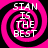 Four identical pink and black spiral patterns with white text reading "SIAN IS THE BEST" arranged in a