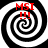 Four identical black-and-white spiral patterns arranged in a , each with red text "MSI!!!" overlaid at the top center