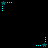 cyan and dark blue pixelated star icons with dotted trails on a black background, showing animation frames where stars shift position