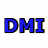 Blue block letters DMI with black outlines and gray anti-aliasing on a white background.