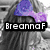 A grayscale image of a person with long hair wearing different colored head accessories across four , each labeled 'BreannaF' in white text on black bars