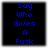 Four identical square display blue pixelated text on black backgrounds with gray borders