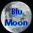 Pixelated circular icon with a gray moon background and blue text reading "Blu Moon" in two lines.