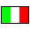 Two pixelated images side-by-side: left is Italian flag rectangle, right is Italy map with green, white, red regions on gray background.