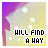 Six- of pixelated icons showing 'WILL FIND A WAY' text with animated 'love' script over a purple-yellow gradient background