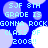 Pixelated blue background with light blue text and white/purple circular shapes repeating across the image.