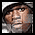 Pixelated close-up of a person's face showing four sequential expressions with varying mouth positions and eye focus.