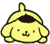 Yellow cartoon dog with dark brown ears and nose, lying down on gray background. Four views show head movement from left to right.