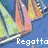 Pixelated image of a character in pink attire with orange accents against a blue background, featuring the text 'Regotto' at bottom right.
