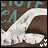 Animated icon with white winged figure against brown background, small colored symbols change sequentially at bottom right.