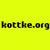 Yellow background with black pixelated text reading 'kottke.org' in a single line.