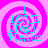 Four identical display cyan text 'I LOVE Fresh Melton' over a pink and white spiral background with subtle pixelation