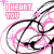 Pixelated pink and black animated icon with 'I HEART YOU' text, featuring a stylized face with closed eyes and swirling lines.