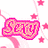 Pixelated pink text 'Saw' with stars and a curved line on white background, next to 'oh ya' in matching style.