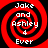 Four identical red and black spiral patterns with white text reading "Jake and Ashley 4 Ever" arranged in a