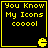 Four identical black square with yellow text and border, each containing a pixelated Pac-Man icon in the bottom-right corner