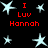 Red text "I Luv Hannah" appears with light blue stars on a black background, arranged in multiple
