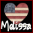 Static pixel art icon featuring a heart-shaped American flag design with stylized text below, set against a black background with red border.