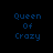 Four display 'Queen Of Crazy' text with pink highlight changes across positions on a black background