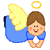 Pixelated angel icon with yellow wings and halo on gray background, next to green text reading "Original Icons .com" on dark green background.