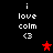 Black background with white text 'i love colm <3' and a red star icon that changes position across frames.
