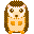 Two pixelated hedgehog figures with brown spines, light beige faces, and orange belly patches stand side-by-side against a gray background.