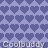 Animated contact sheet of pixel art chicken characters with speech bubbles containing partial text fragments on a heart-patterned background.