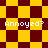 Yellow and maroon checkered pattern with four instances of the text 'Annoyed?' in white pixelated font.