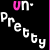 Animated icon with black background displaying 'un-' and 'Pretty' text in white and pink, cycling through color variations of the letters.