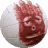 Pixelated circular icon shows a red-skinned figure with closed eyes and mouth, next to green text on dark background.