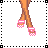 Pixel art contact sheet of an animated icon featuring a blonde woman in pink bikini, showing multiple frames with text "wet and wild" in bright pink font.