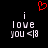 A black background displays two identical pixelated text phrases with a red heart symbol above them.