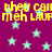 Yellow pixelated text repeats 'they call me LAUR' over a magenta background with light blue stars, with visible text changes across frames.
