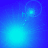 Animated blue gradient background with a glowing light effect and the word 'hi' in lowercase, transitioning between four distinct states.