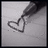 A pixelated grayscale icon shows a heart shape drawn with dark lines on a light background, accompanied by a diagonal smudge of darker pixels extending from the top-right.