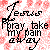 Pixelated icon with red floral background displaying 'Jesus Pray take my pain away' text in black and blue, showing animation changes across frames.
