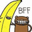 Pixelated cartoon banana, brown animal, monkey holding sword, and orange background with blue text "FLASH BACK!" on white and gray sections.