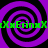 Four purple and black spiral patterns arranged in a with green text reading 'XxErixxX' repeated horizontally across the top and bottom