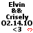 Static image of text elements with a red heart symbol, showing repeated names and dates in a