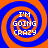 Four identical spiral patterns with orange and blue colors, each containing the text "I'M GOING CRAZY" in white pixelated font.