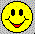 Four yellow circular pixel art faces with black outlines, each displaying distinct facial expressions against a gray checkered background.